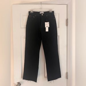 Zara High Waisted Wide Leg Black Jeans - Size 4